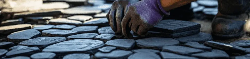 Custom hardscape design featuring stone pavers and landscaping