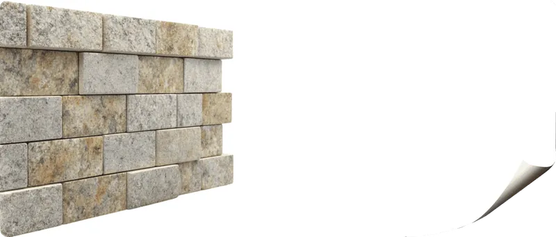 Retaining wall with curled paper decoration