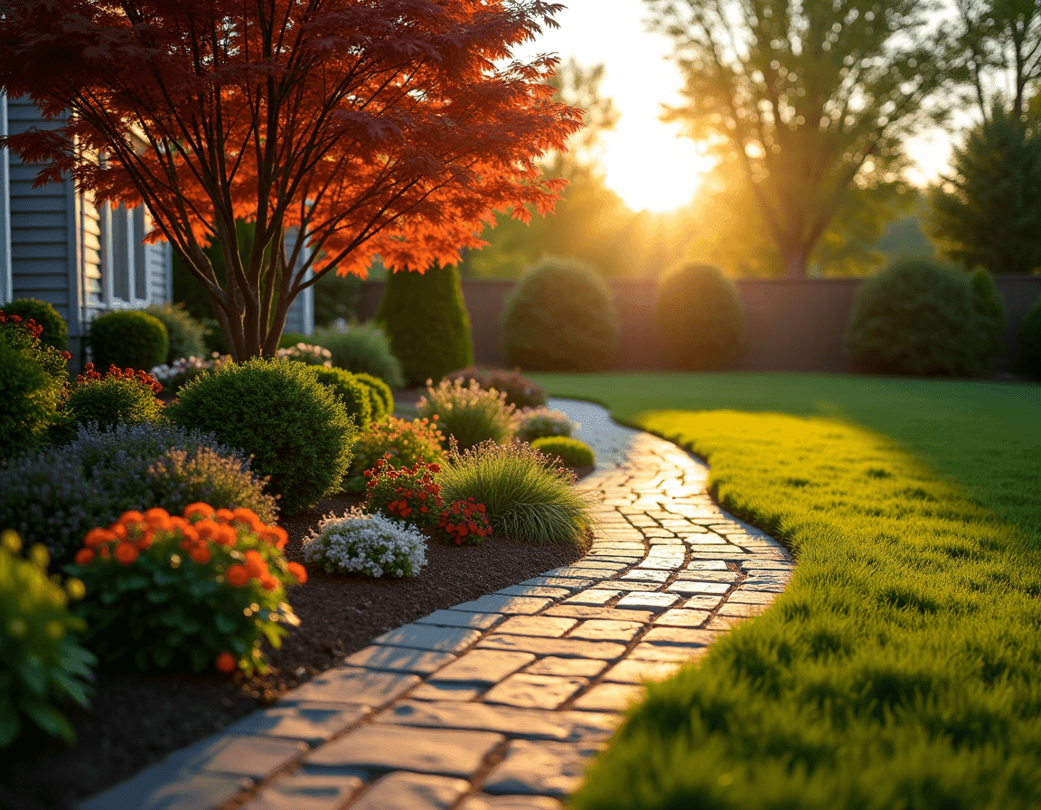 Beautiful landscaping at a West Bloomfield, MI residence
